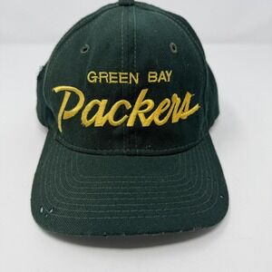 Vintage Green Bay Packers Hat Cap Snapback Sports Specialties NFL Script 90s